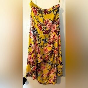 Band of Gypsies Floral Hi-Low Skirt W/Ruffles - Size XS